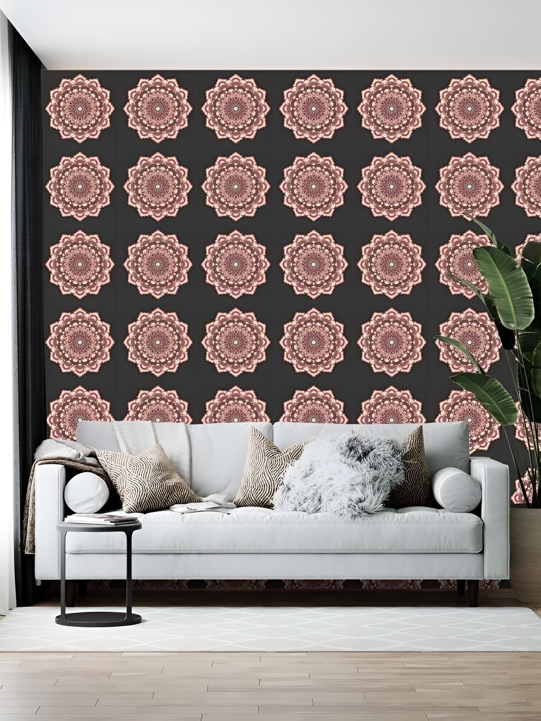 

British Terminal Black & Pink Abstract Printed Self-Adhesive Wallpaper