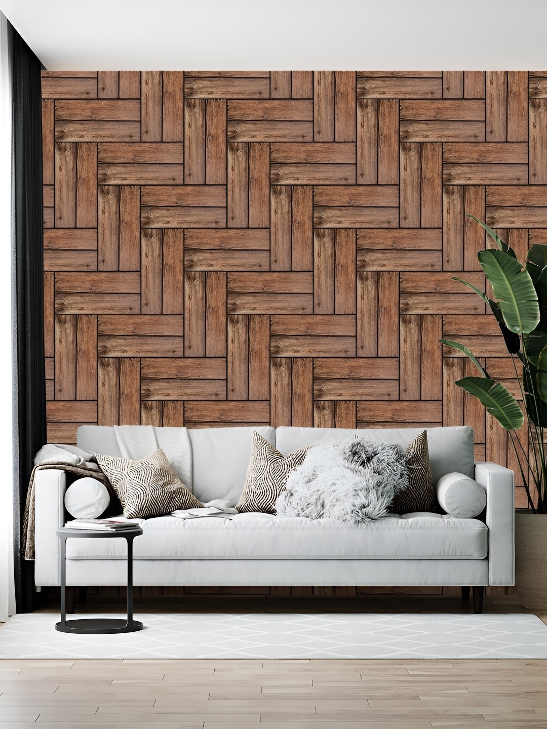 

British Terminal Brown Geometric Printed Wall Sticker