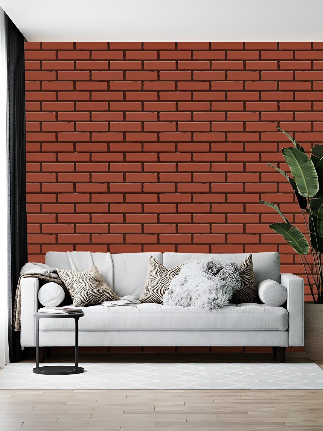 

British Terminal Brown Abstract Printed Self-Adhesive Wall Sticker