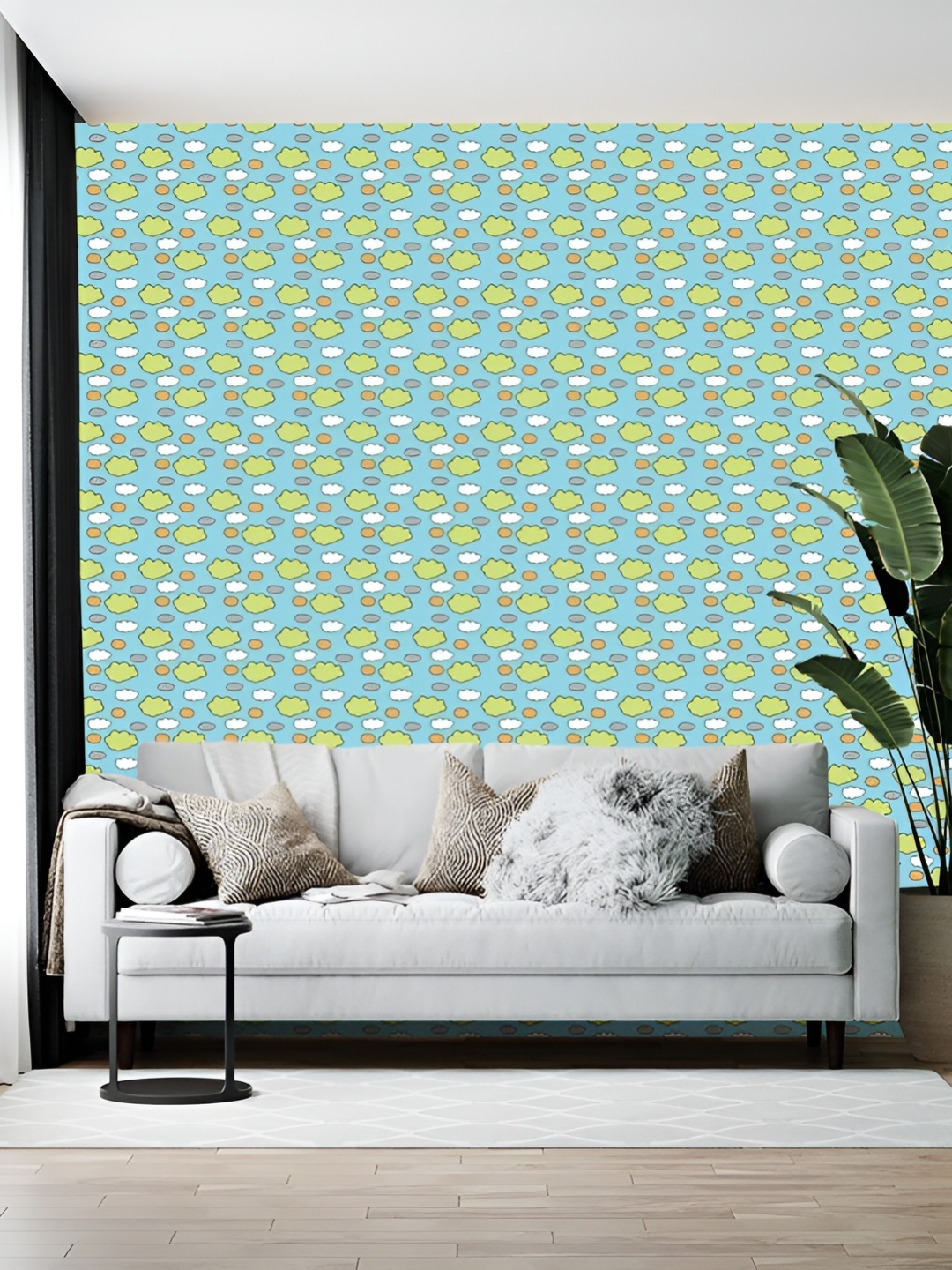 

British Terminal Blue Printed Self-Adhesive Wallpaper