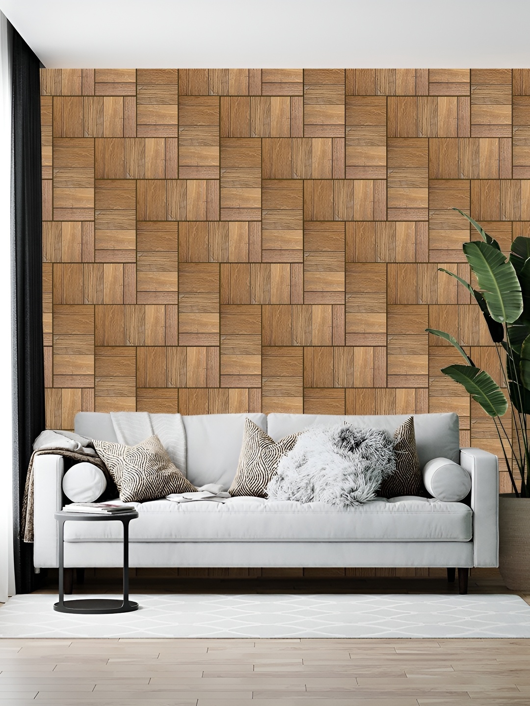 

British Terminal Brown Geometric Printed Self-Adhesive Wallpaper