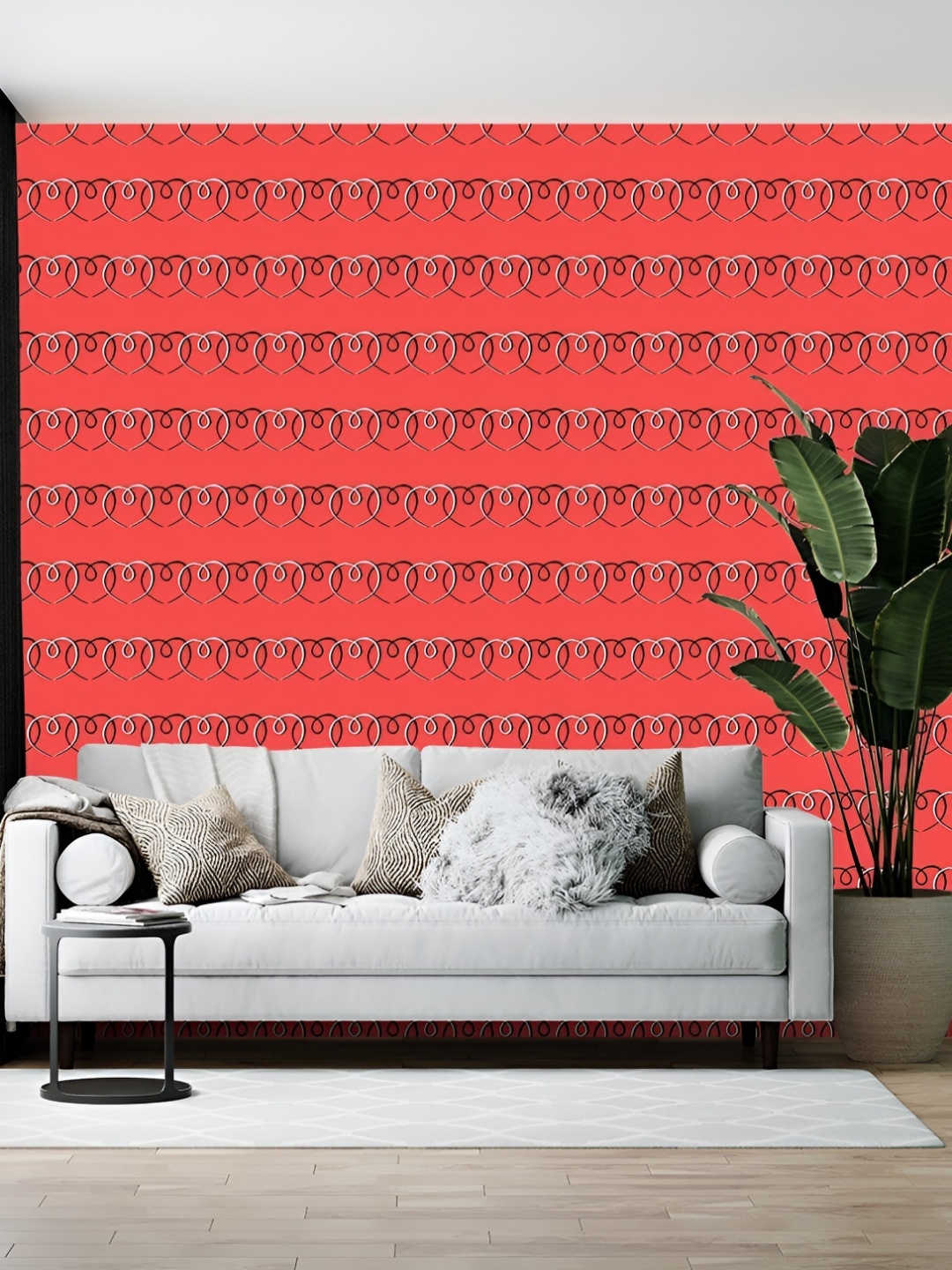 

British Terminal Red & White Printed Self-Adhesive Wallpaper