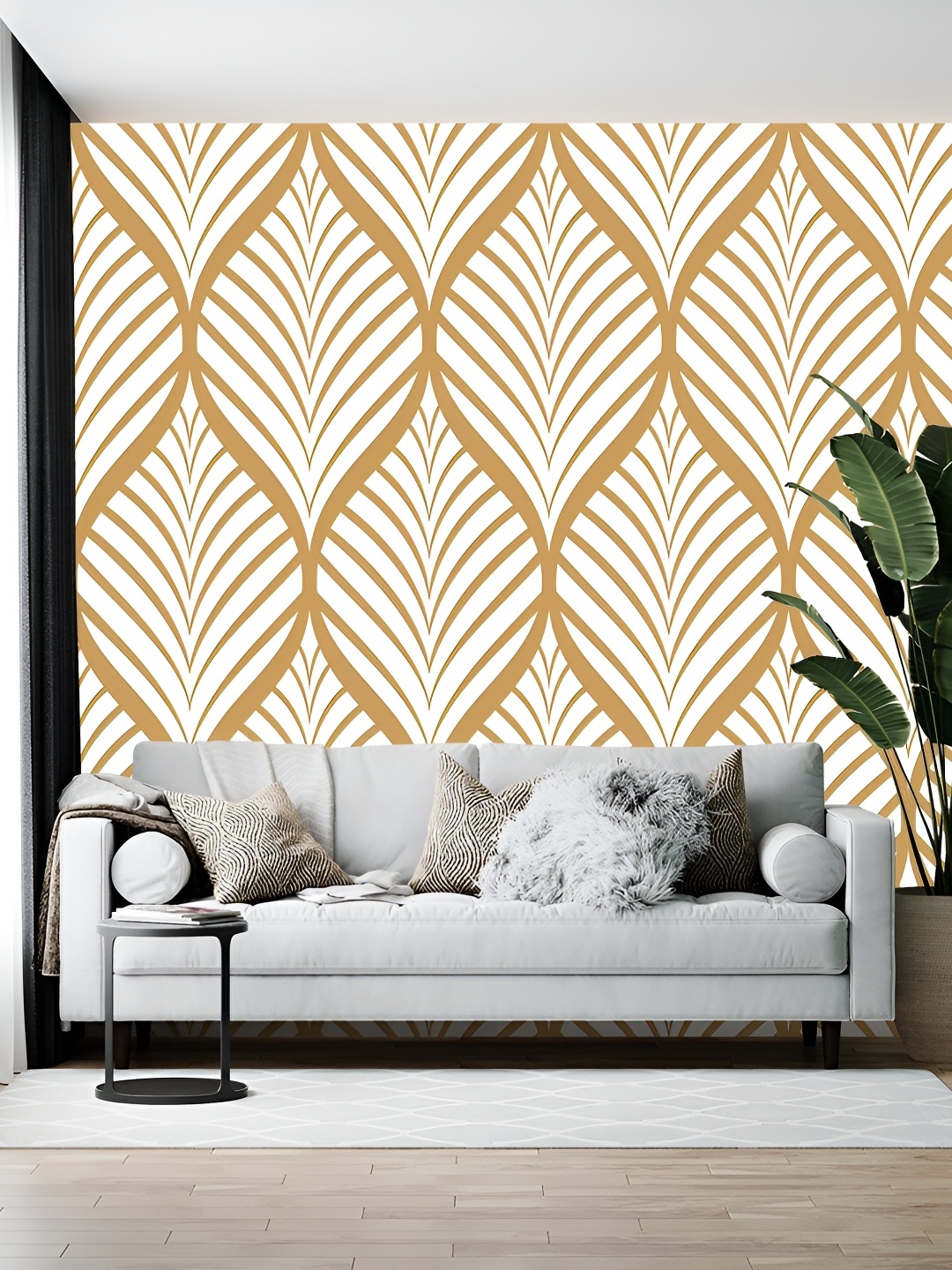 

British Terminal Beige & White Abstract Printed Self-Adhesive Wallpaper