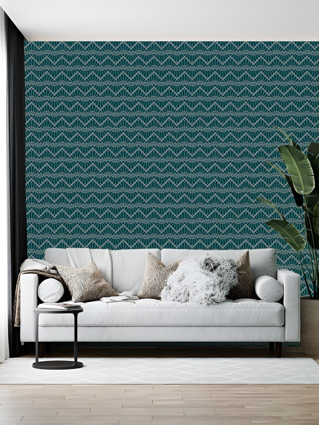 

British Terminal Green & Beige Geometric Printed Self-Adhesive Wallpaper