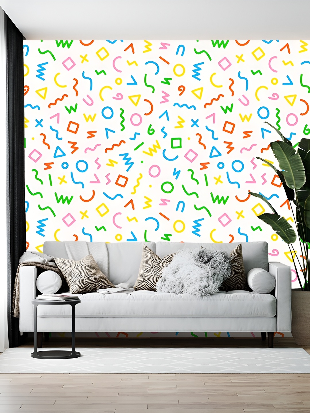 

British Terminal White & Blue Printed Self-Adhesive Wallpaper