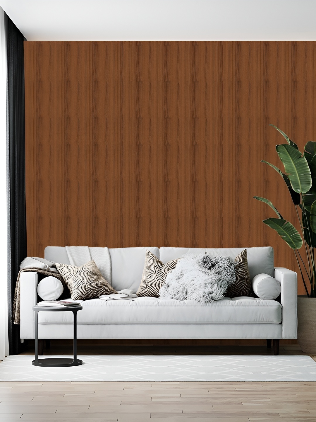 

British Terminal Brown Printed Self-Adhesive Wallpaper