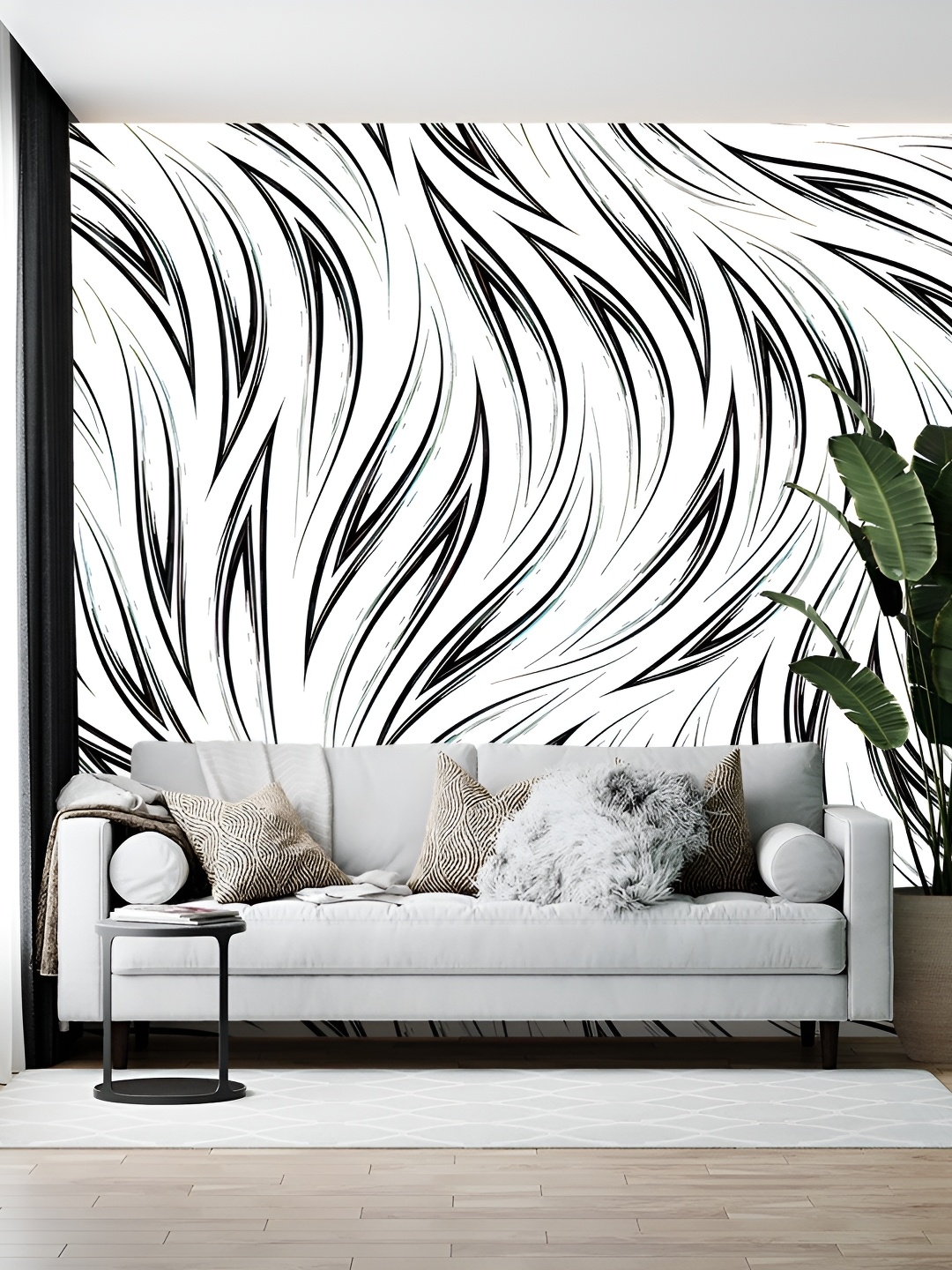 

British Terminal White & Black Printed Self-Adhesive Wallpaper