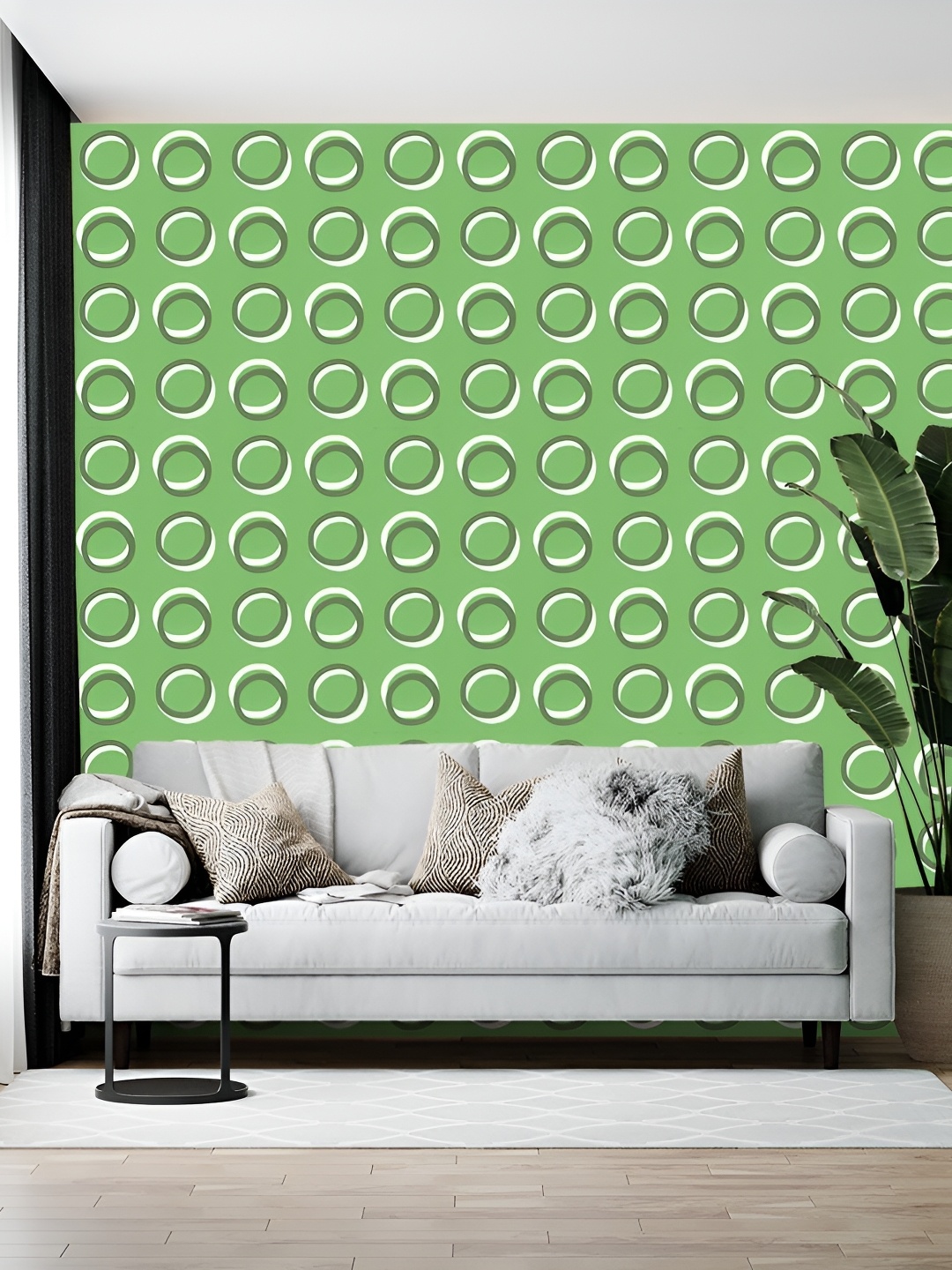 

British Terminal Green & Grey Printed Self-Adhesive Wallpaper