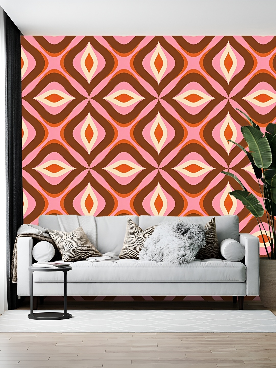 

British Terminal Pink & Brown Printed Self-Adhesive Wallpaper