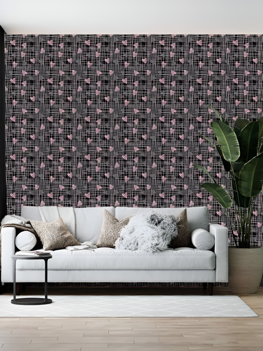 

British Terminal Black & White Abstract Printed Self-Adhesive Wallpaper