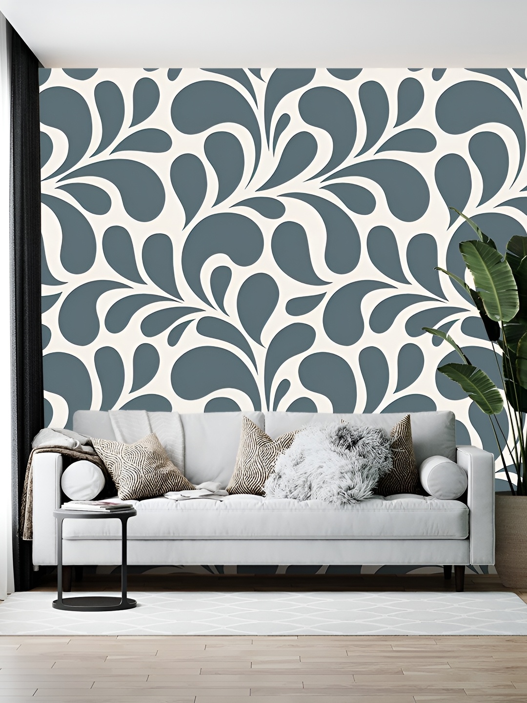 

British Terminal White & Grey Printed Self-Adhesive Wall Paper