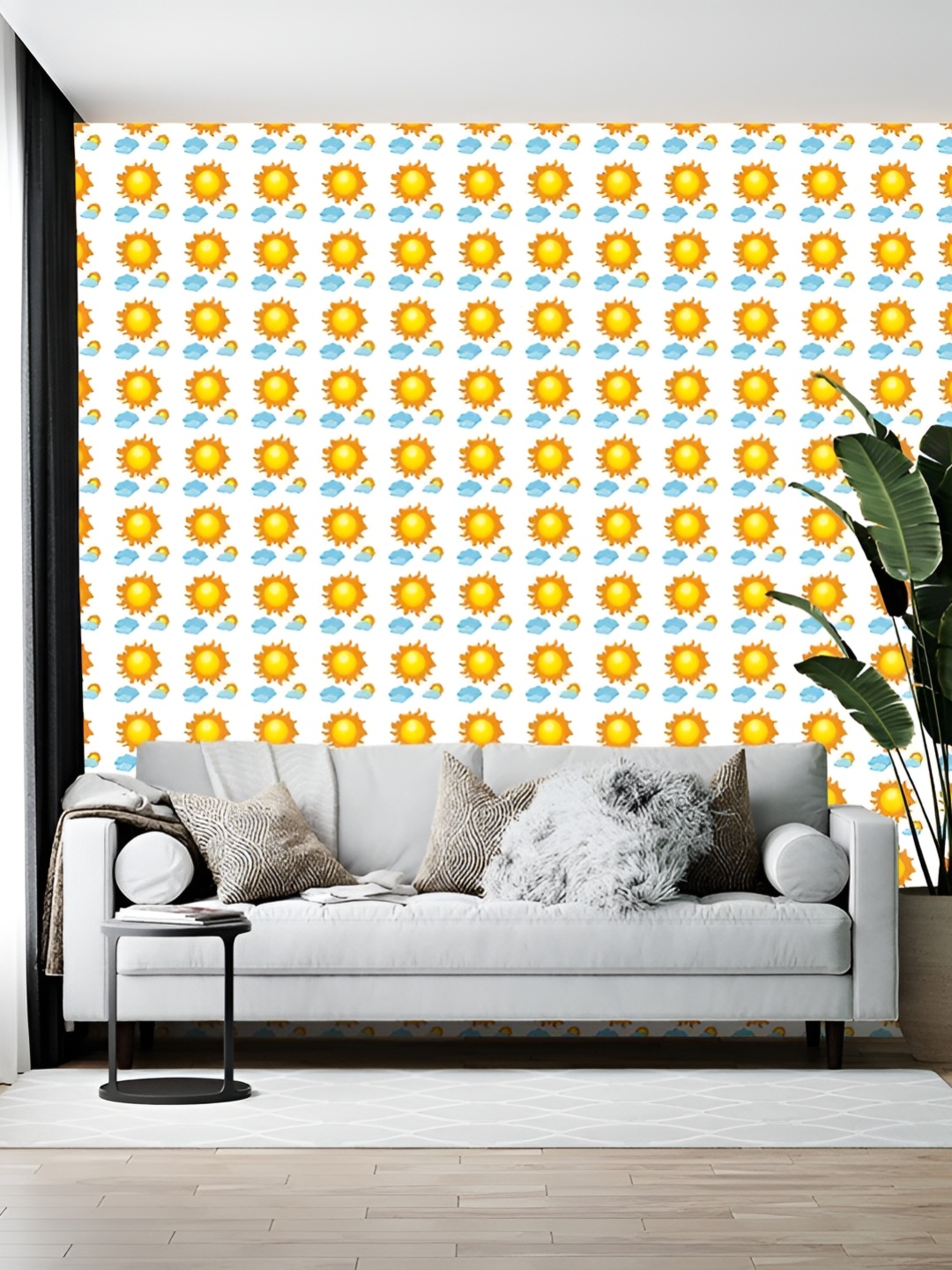 

British Terminal White & Yellow Printed Self-Adhesive Wallpaper Sticker