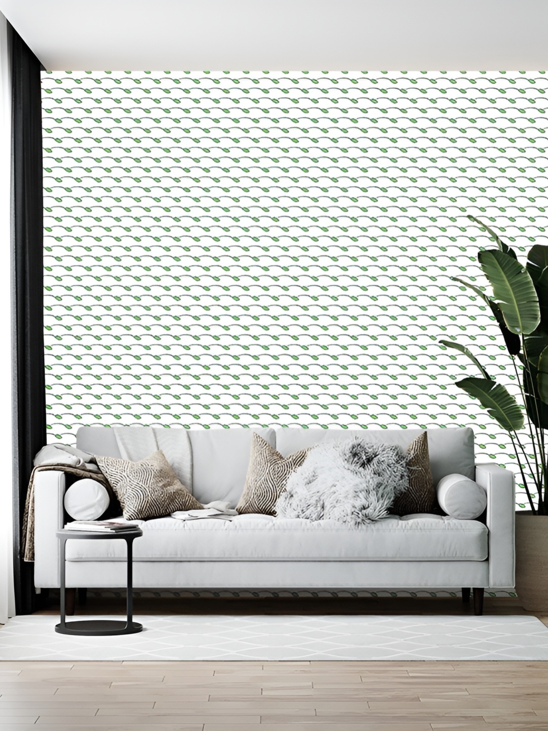 

British Terminal White & Green Abstract Printed Self Adhesive Wallpaper