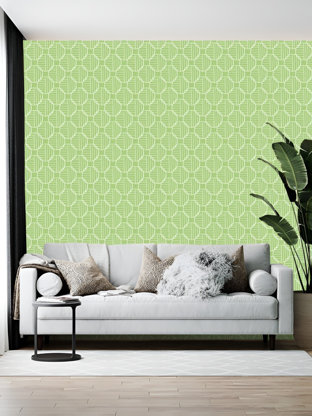 

British Terminal Green & White Printed Self-Adhesive Wall Paper