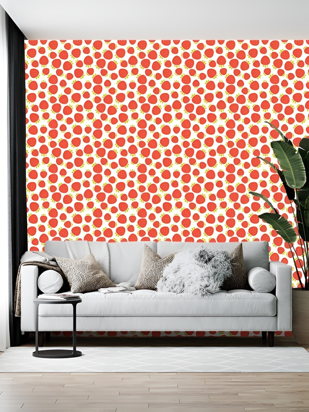 

British Terminal White & Orange Abstract Printed Wallpaper