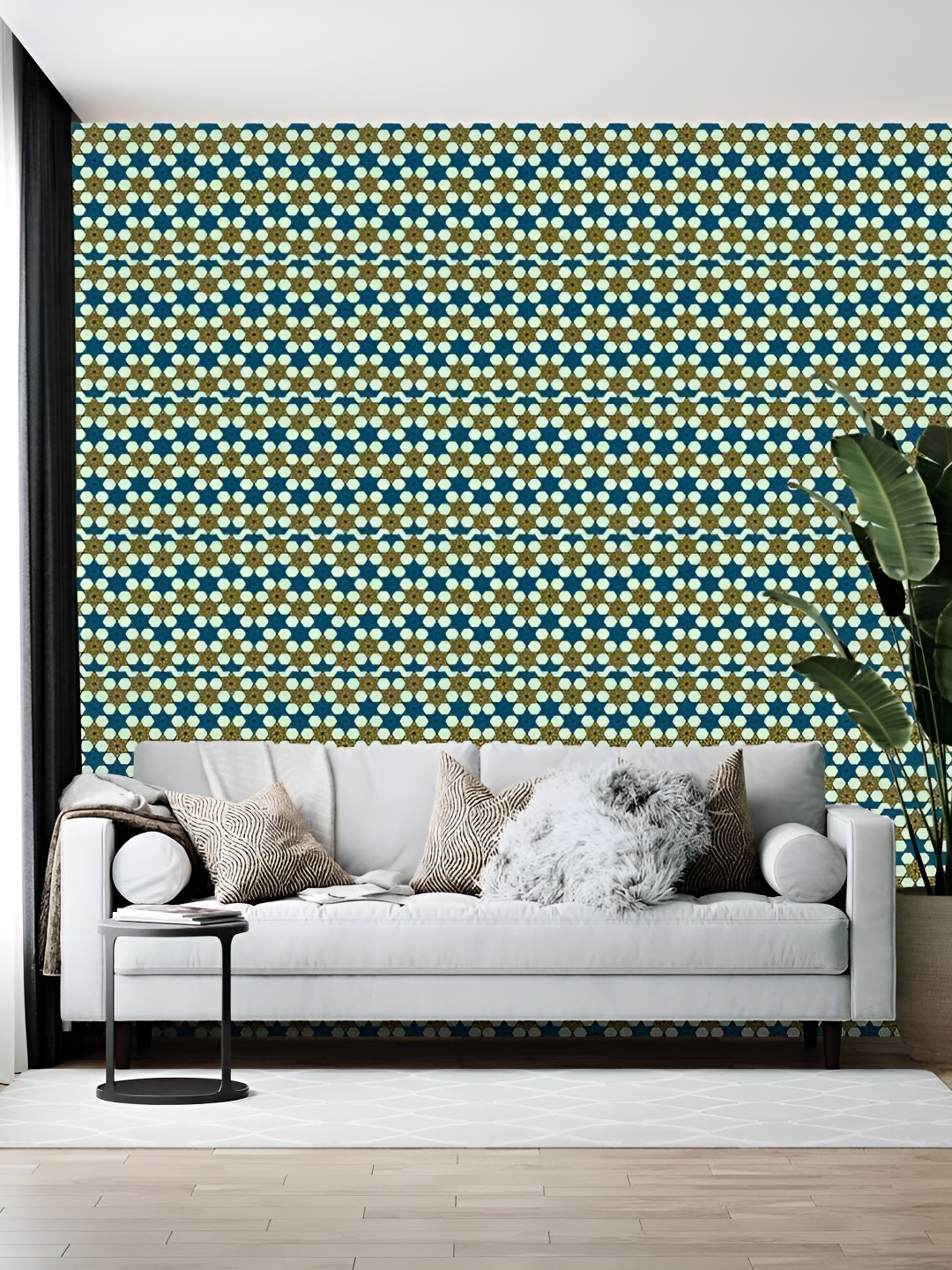 

British Terminal Green & Blue Printed Self-Adhesive Wall Paper