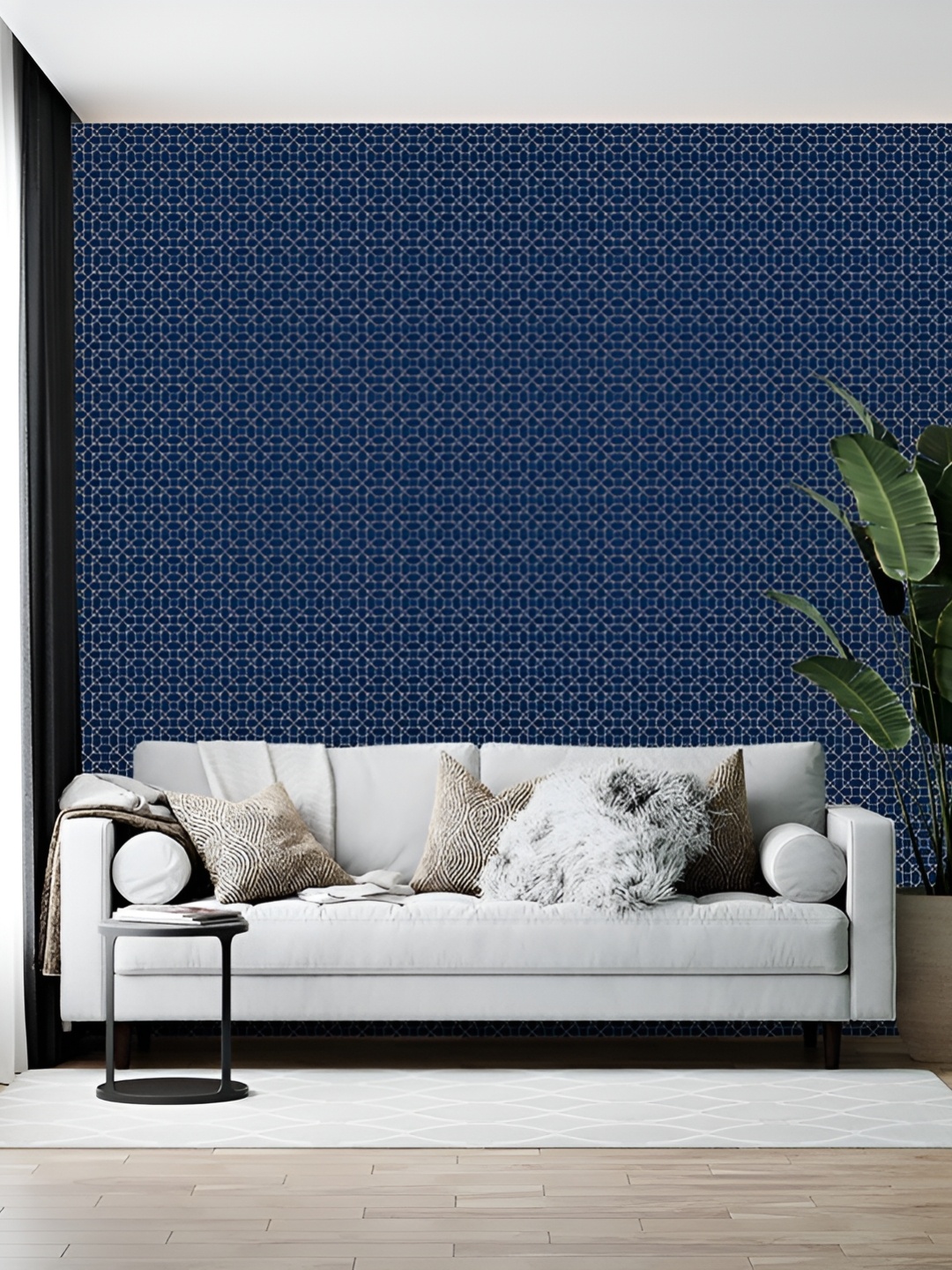 

British Terminal Blue & White Printed Self-Adhesive Wall Paper