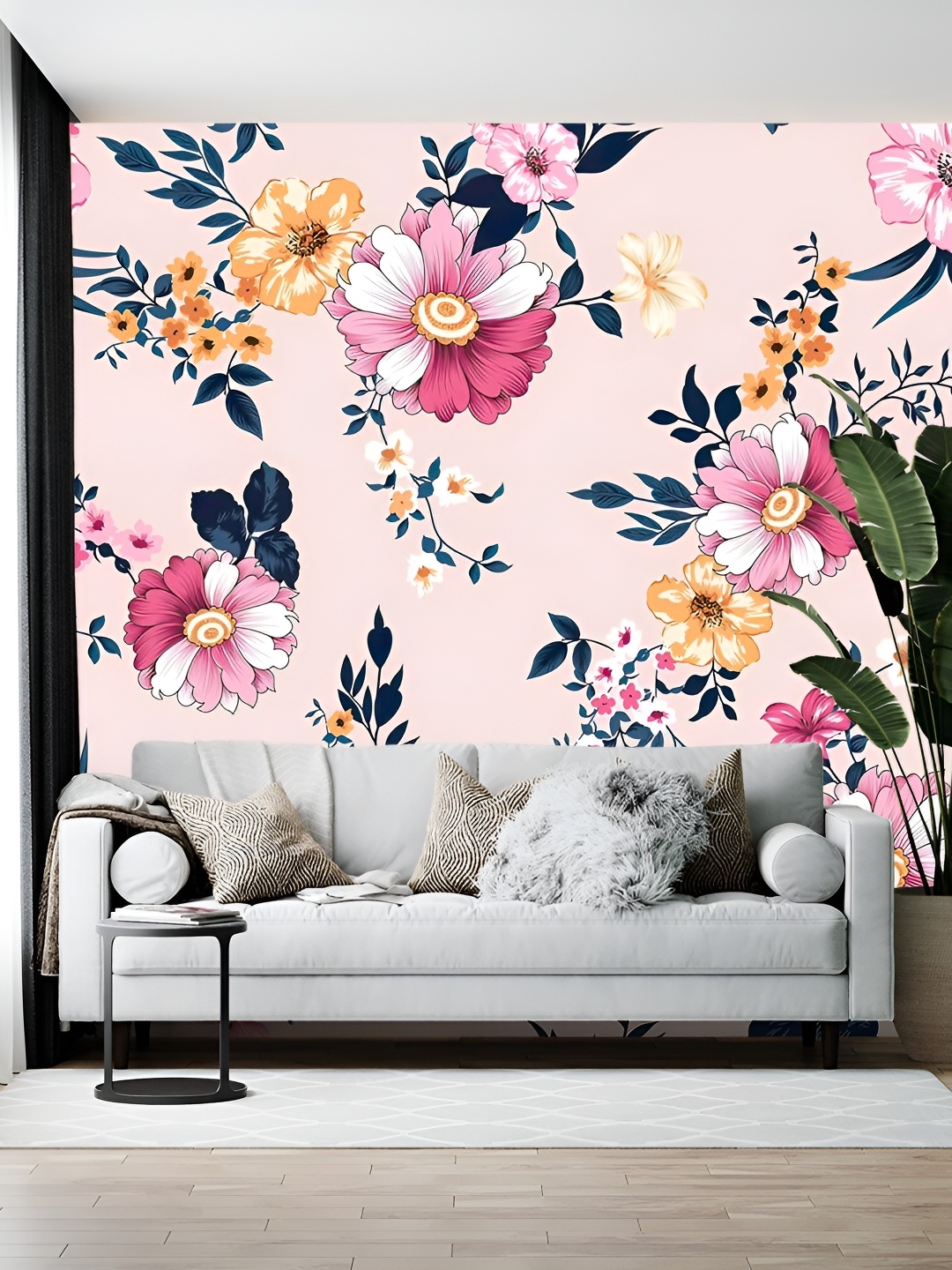 

British Terminal Pink & Yellow Printed Self-Adhesive Wall Paper