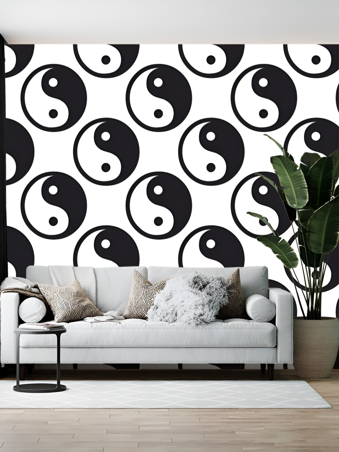 

British Terminal Black & White Abstract Printed Wall Paper