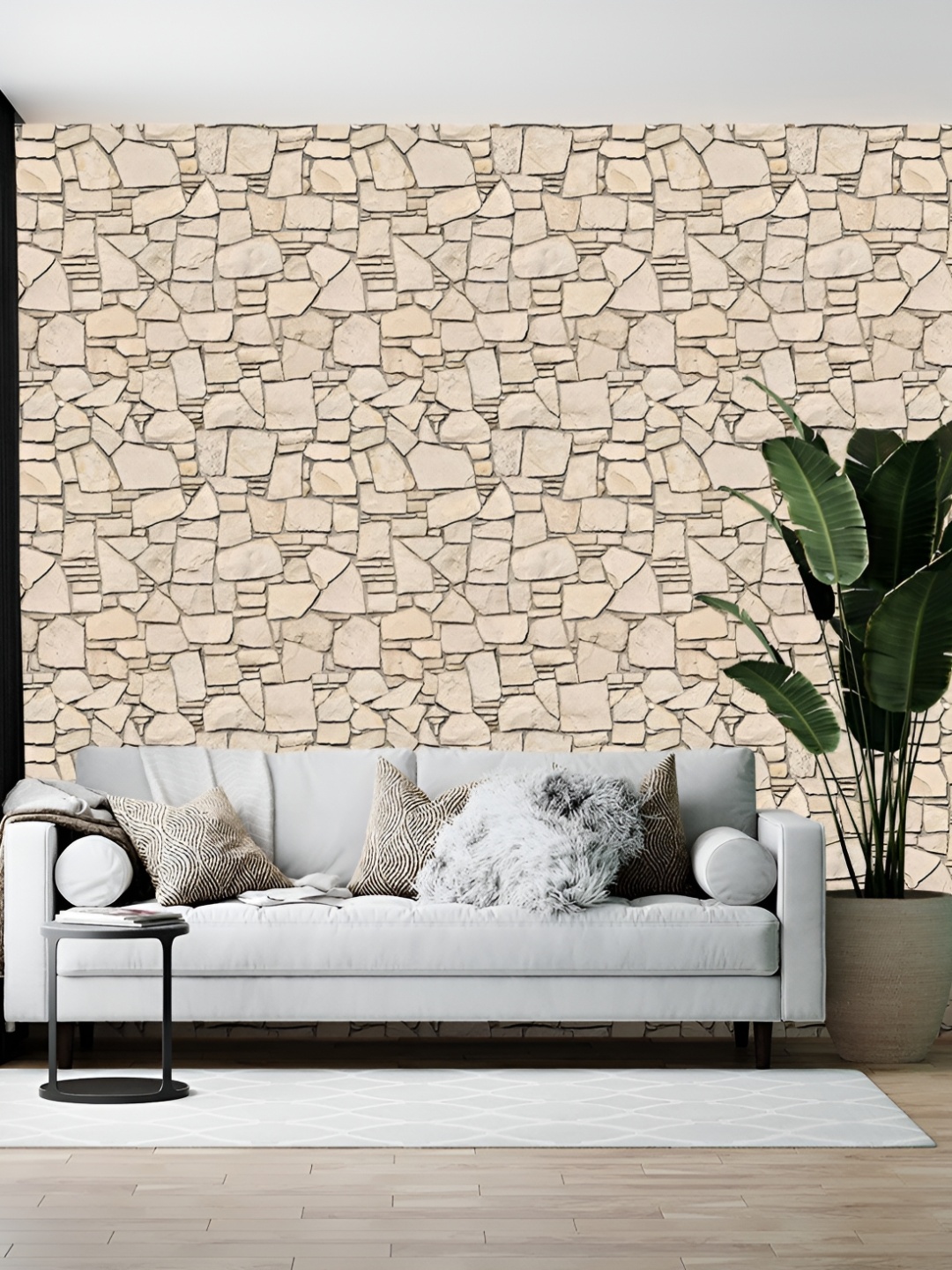 

British Terminal Beige Abstract Printed WallPaper