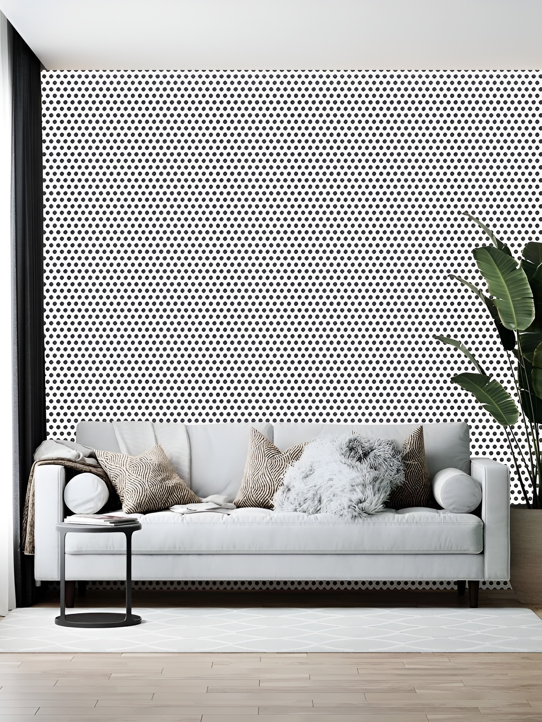 

British Terminal White & Black Abstract Printed Self-Adhesive Wallpaper