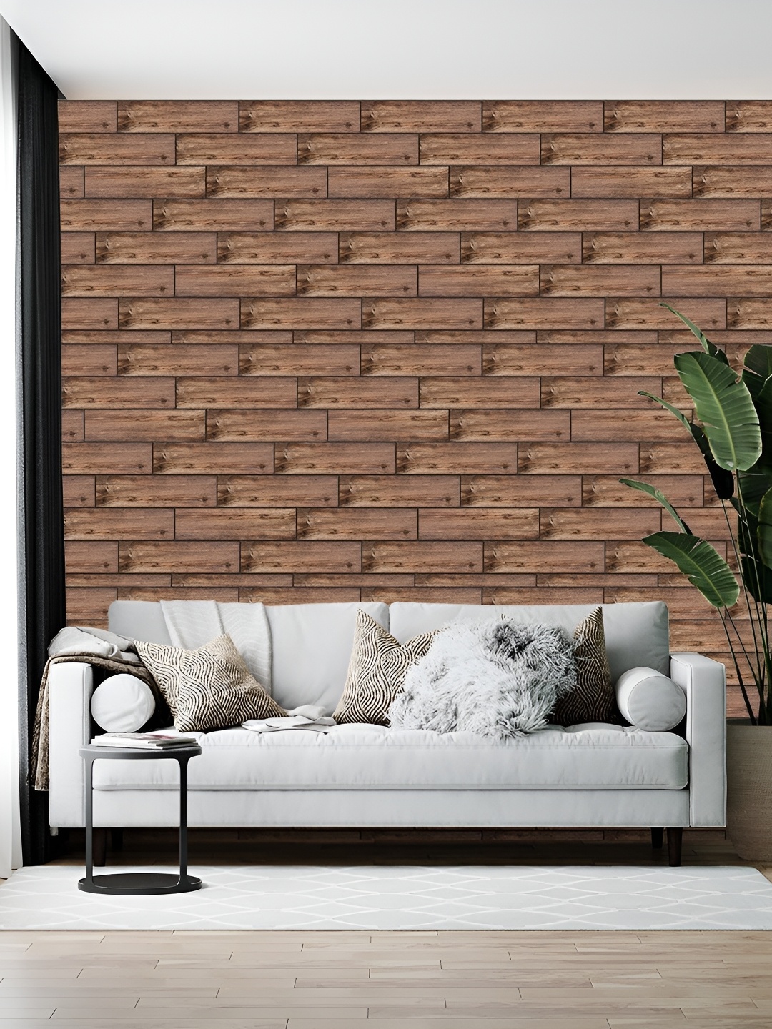 

British Terminal Brown Geometric Printed Self-Adhesive Wallpaper