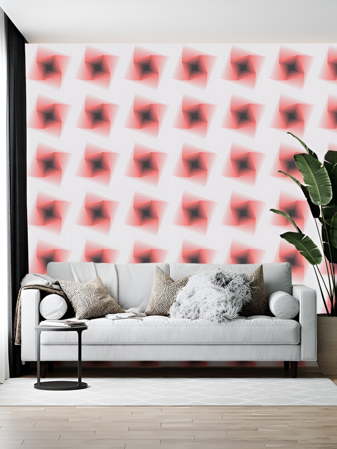 

British Terminal White & Pink Printed Self-Adhesive Wall Paper