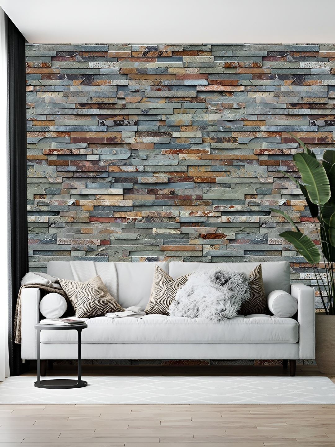

British Terminal Grey & Brown Printed Self-Adhesive WallPaper