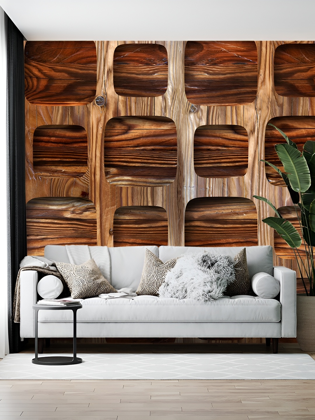 

British Terminal Brown & Beige Abstract Printed Wall Sticker