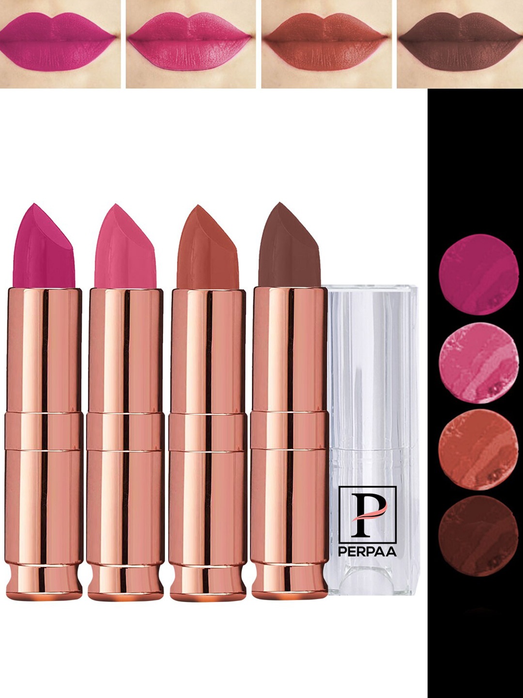 

PERPAA Antique Set Of 4 Velvet Matte Lipstick - 3.5g Each-60-62-67-71, Multi