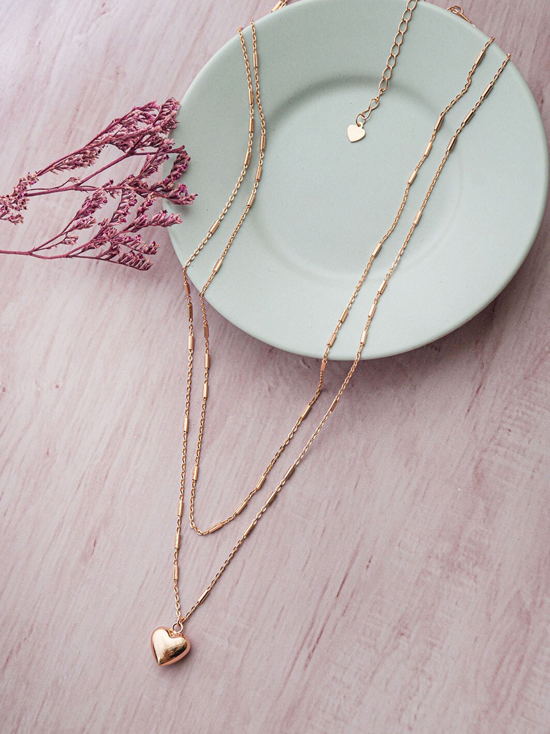 

MANNASH Rose Gold-Plated Layered Necklace