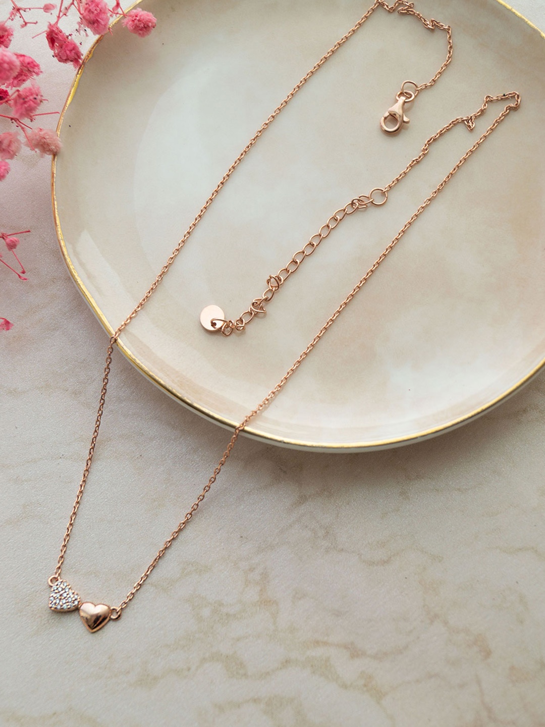 

MANNASH 92.5 Sterling Silver Rose Gold-Plated Necklace