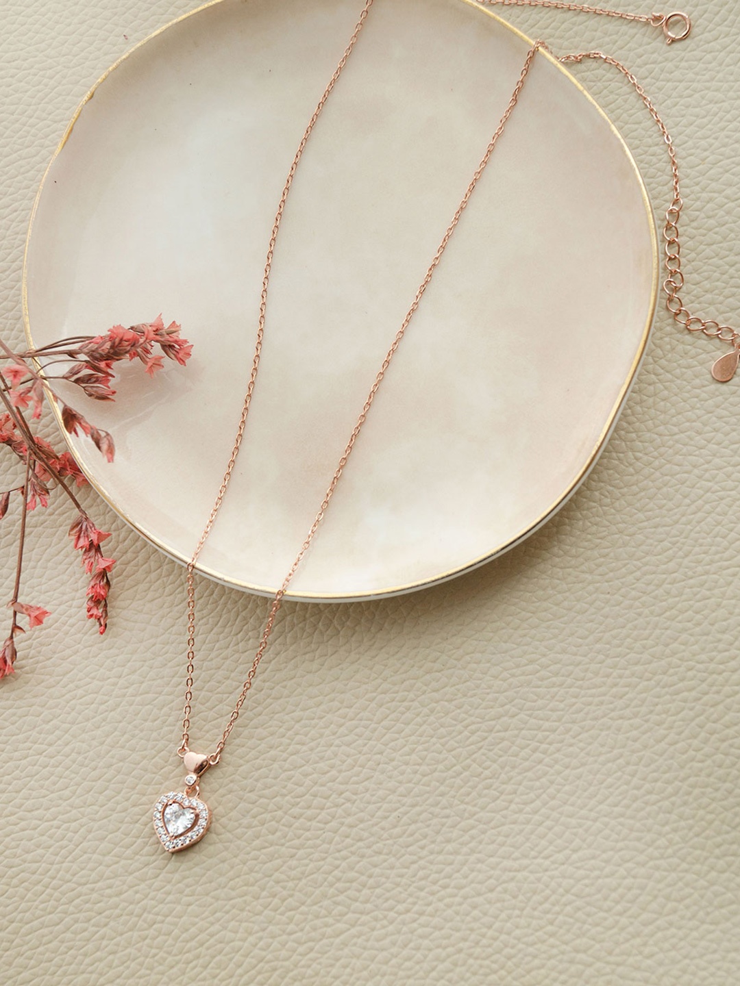 

MANNASH 925 Sterling Silver Rose Gold-Plated Necklace