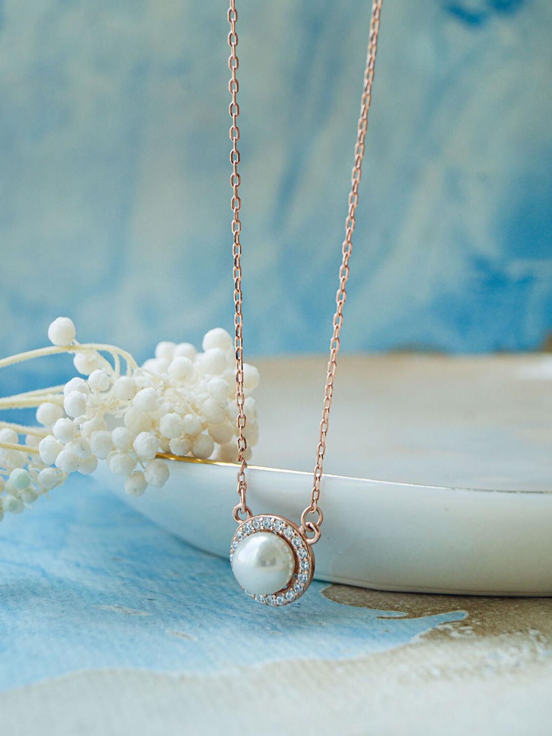 

MANNASH 925 Sterling Silver Rose Gold-Plated Necklace