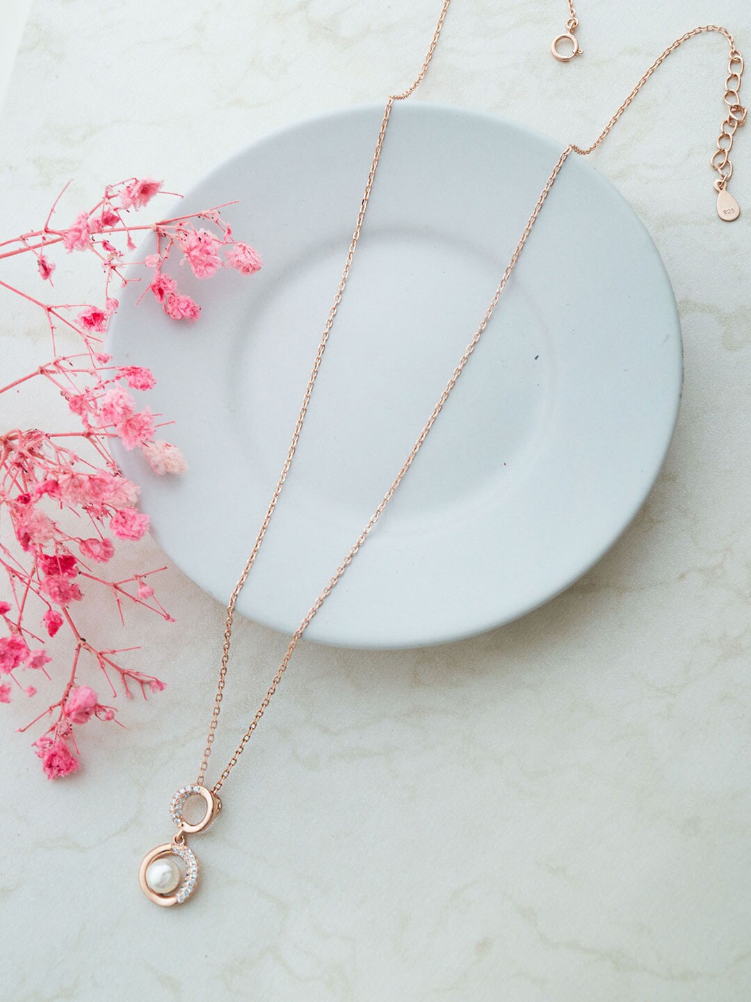 

MANNASH 925 Sterling Silver Rose Gold-Plated Necklace