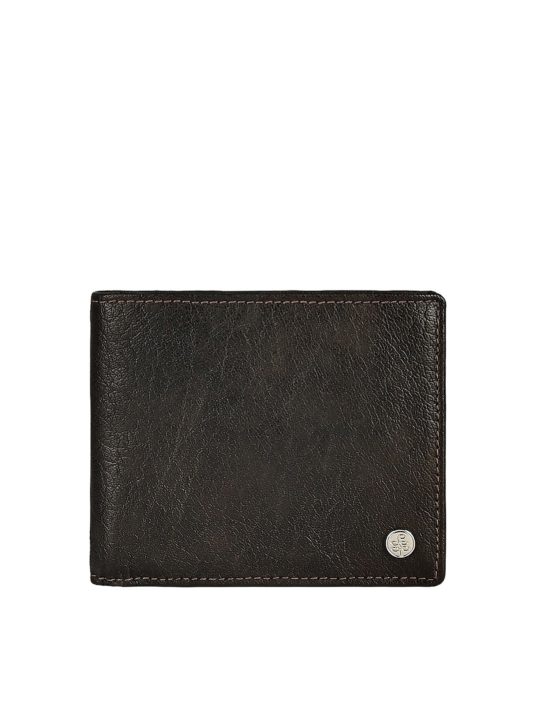 

Eske Men Textured Leather Two Fold Wallet, Brown