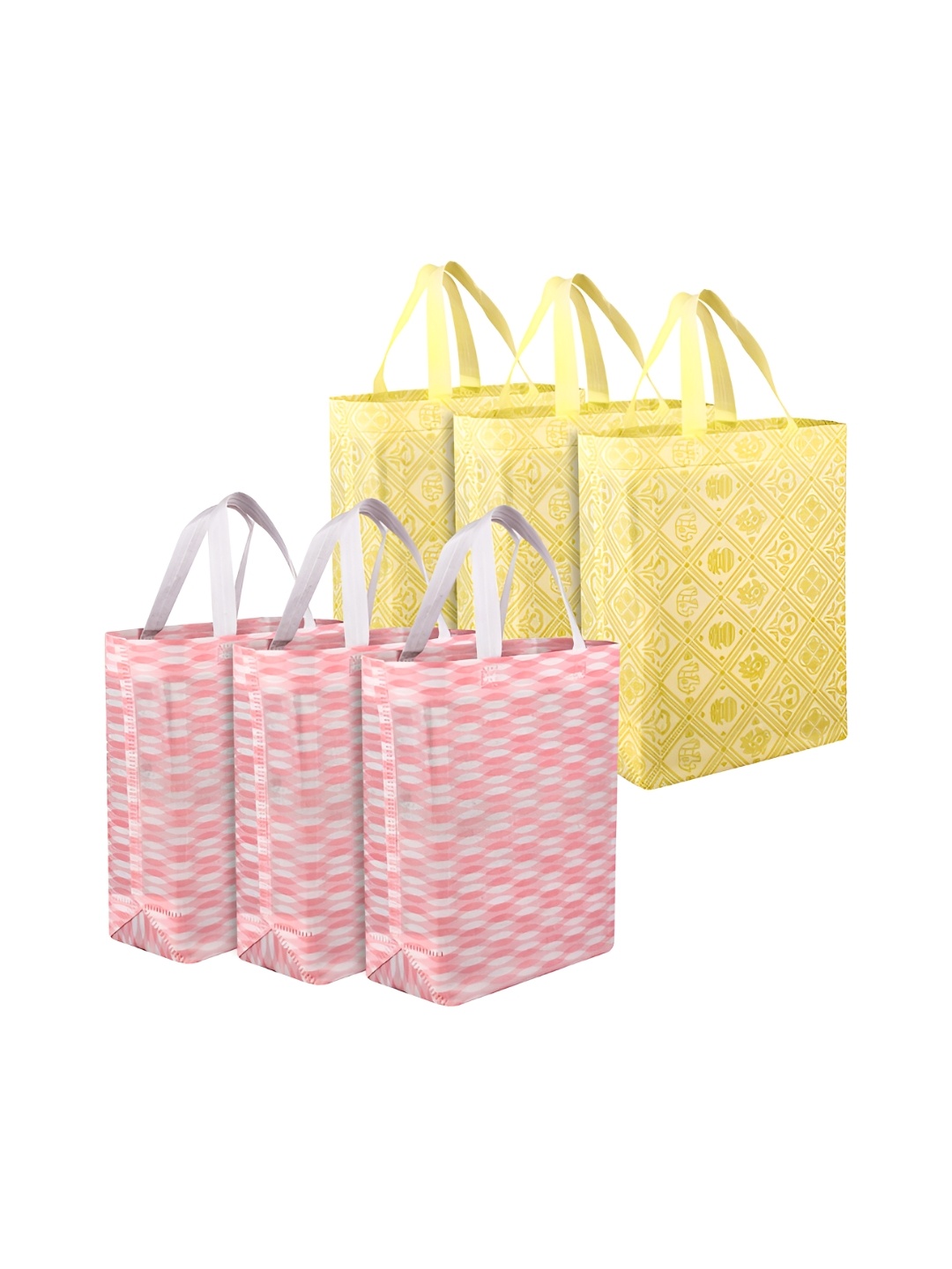 

Kuber Industries Red & Yellow 6 Pieces Reusable Handbag Organisers