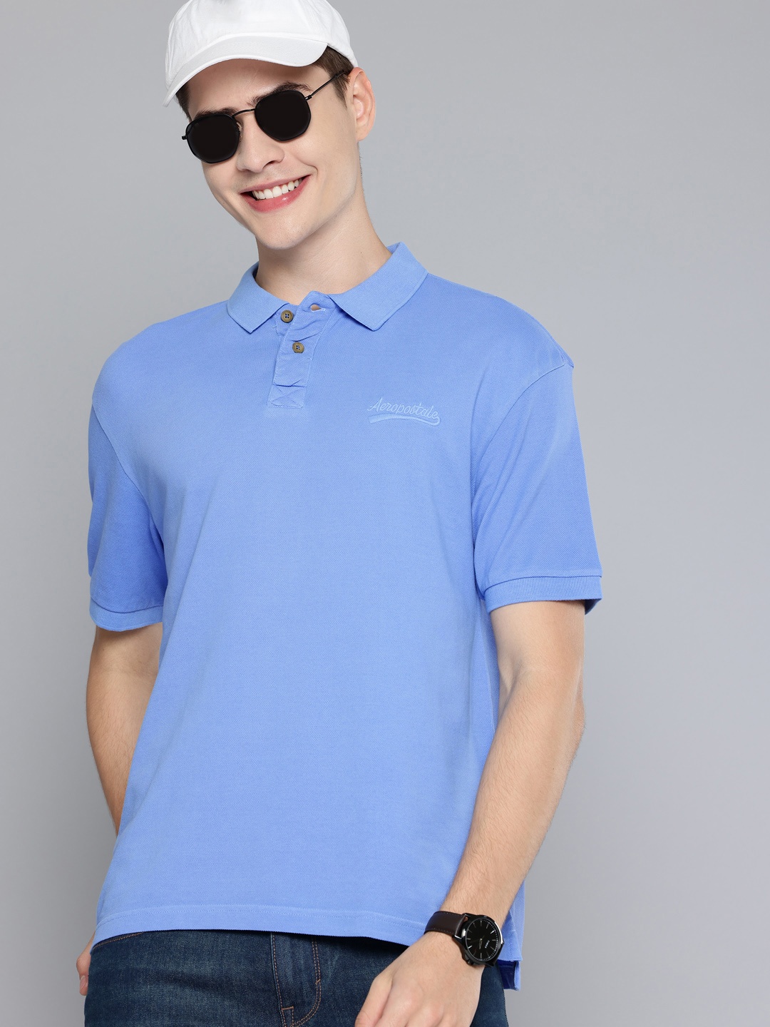 

Aeropostale Polo Collar Pure Cotton T-shirt, Blue