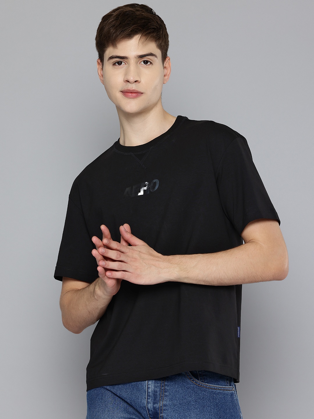 

Aeropostale Round Neck Short Sleeves T-shirt, Black