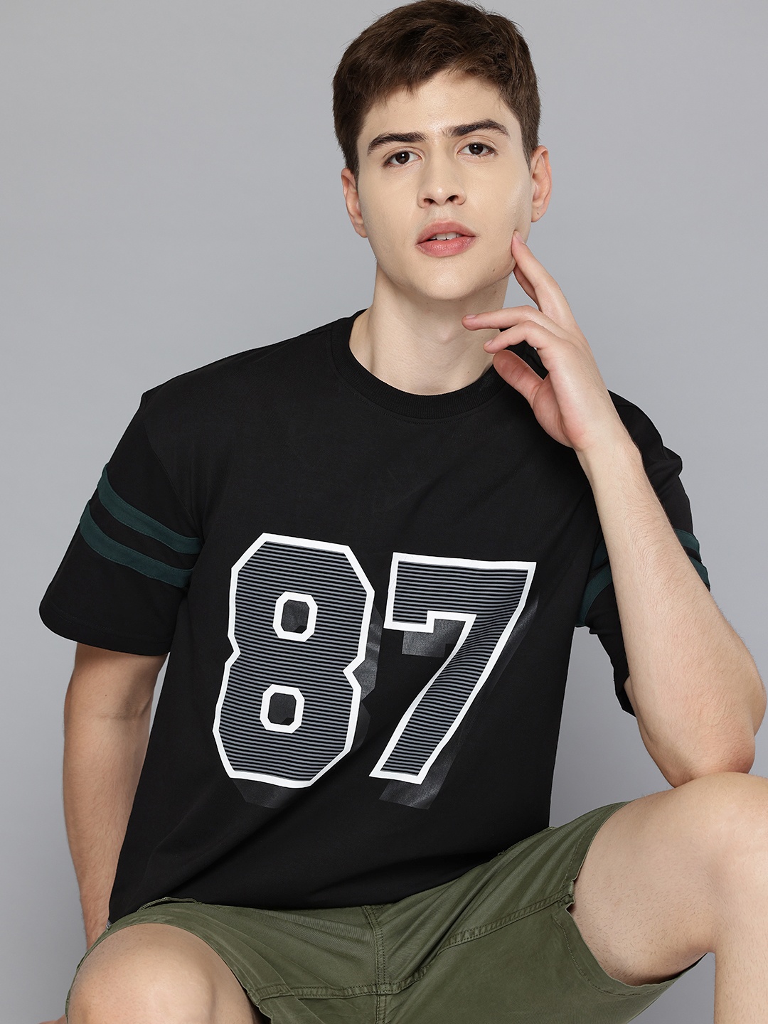 

Aeropostale Printed Round Neck Short Sleeves T-shirt, Black