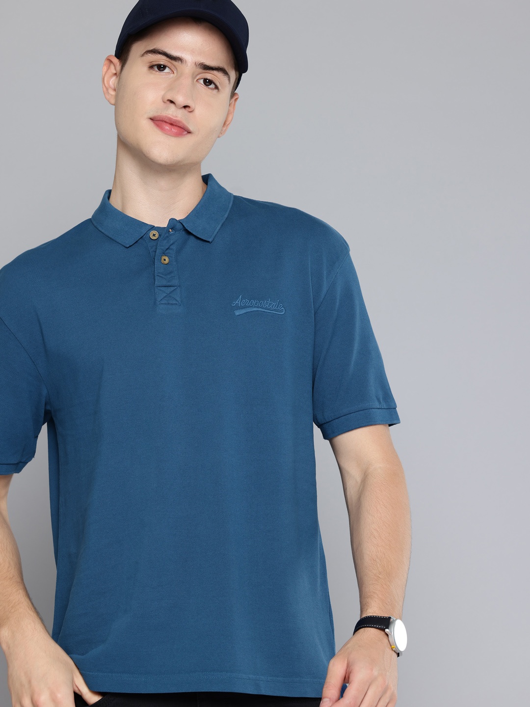 

Aeropostale Polo Collar Pure Cotton T-shirt, Teal