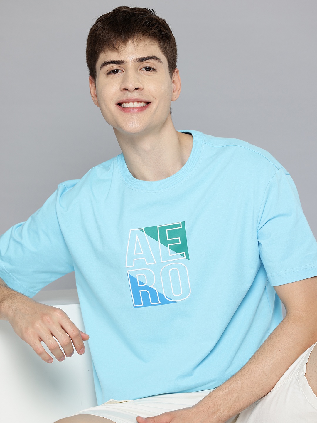 

Aeropostale Brand Logo Printed T-shirt, Blue