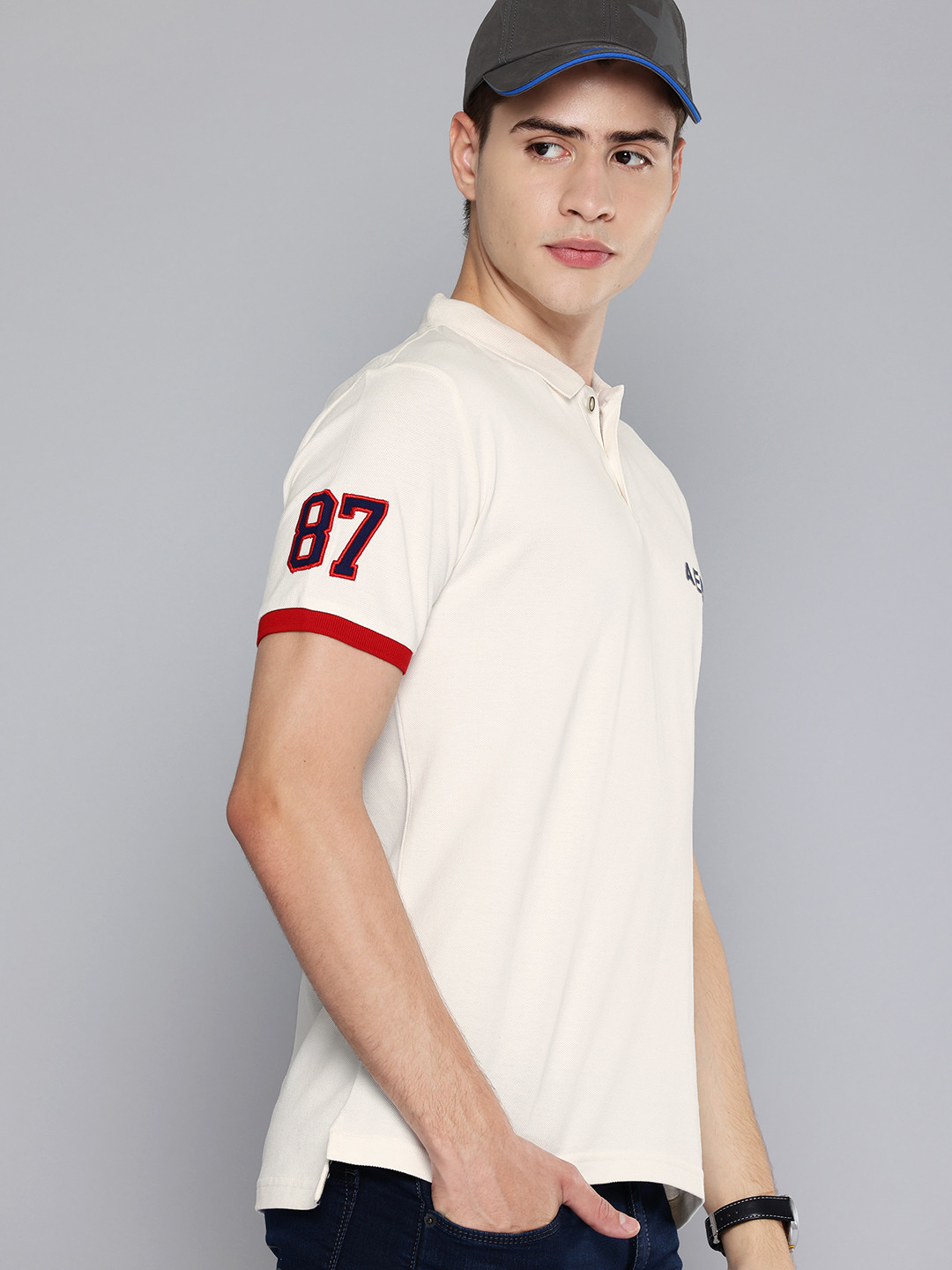 

Aeropostale Polo Collar Pure Cotton T-shirt, Off white