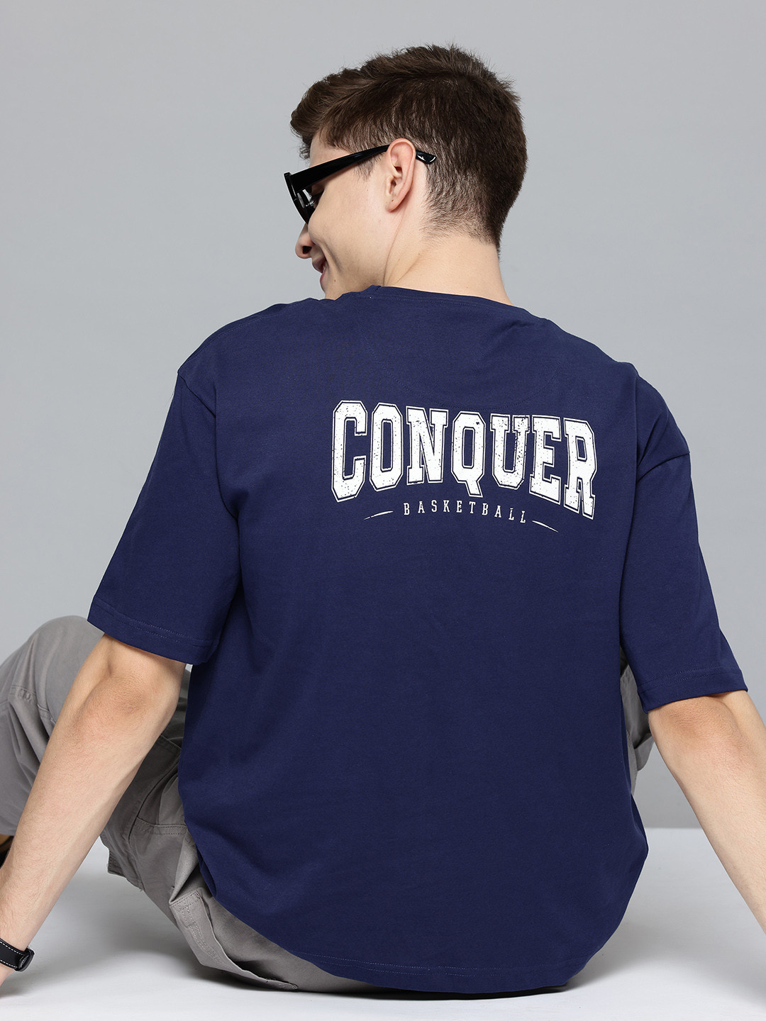 

Aeropostale Typography Print Relaxed Pure Cotton T-shirt, Navy blue