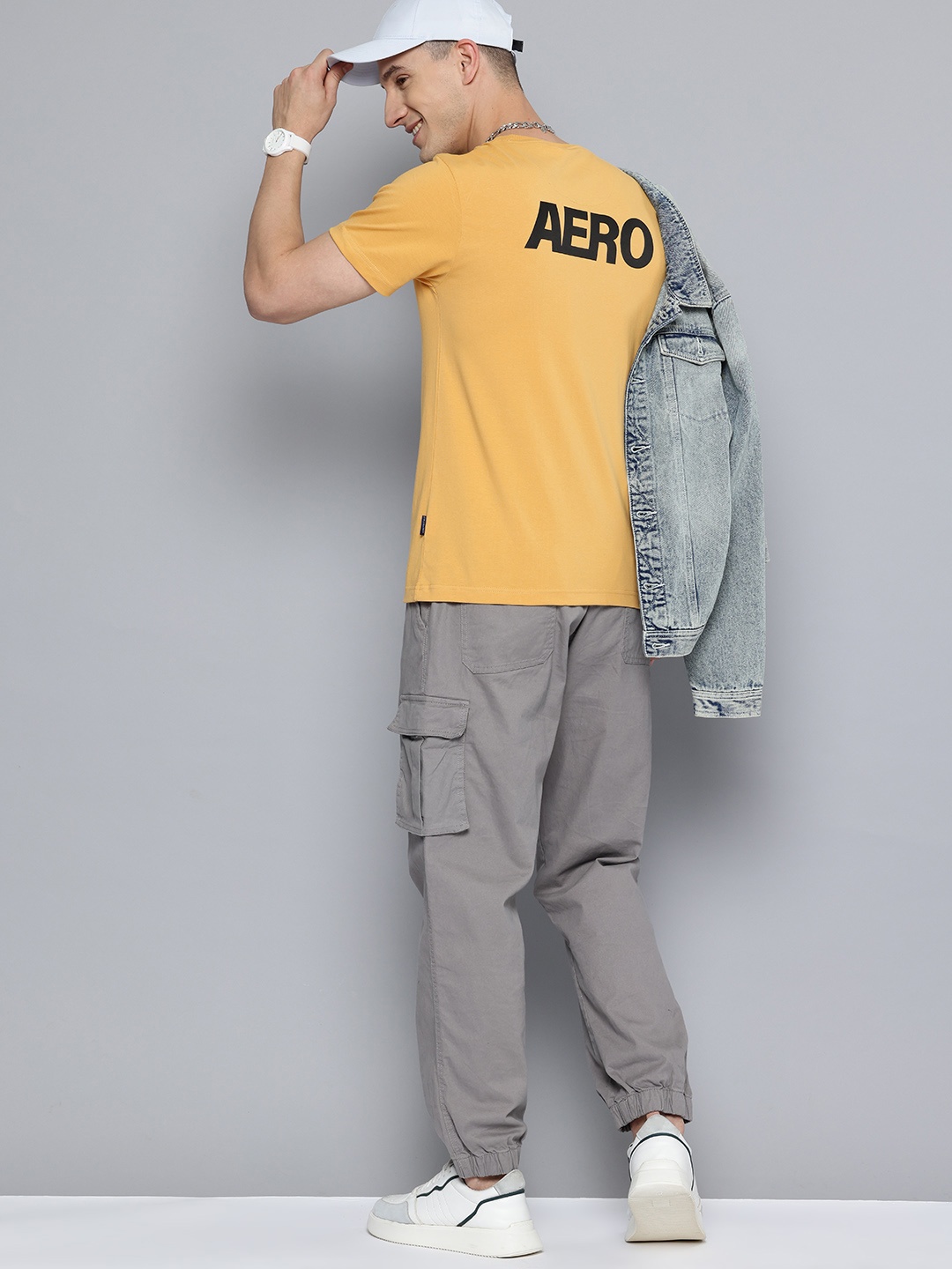 

Aeropostale Brand Logo Printed T-shirt, Mustard