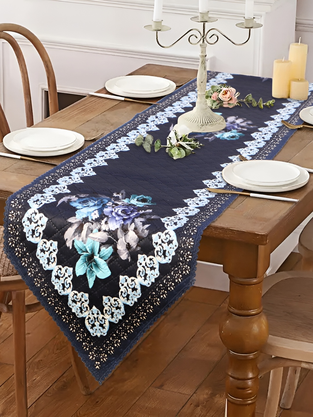 

Dakshya Industries Blue Printed Table Runner