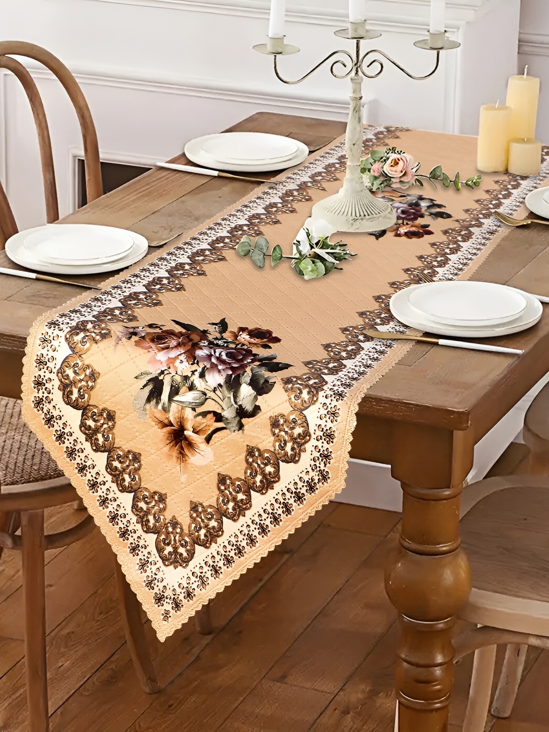 

Dakshya Industries Beige Printed Table Runner