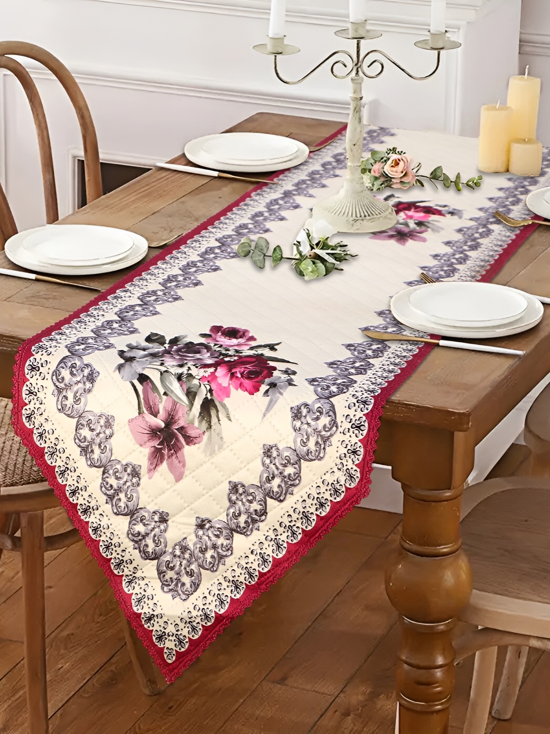 

Dakshya Industries White Printed Table Runner