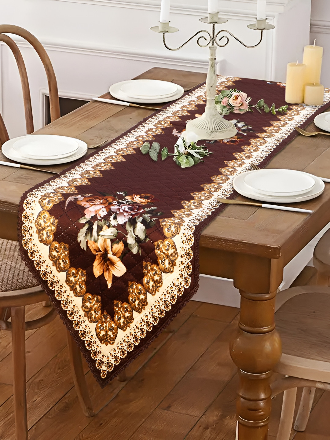 

Dakshya Industries Brown Printed Table Runner