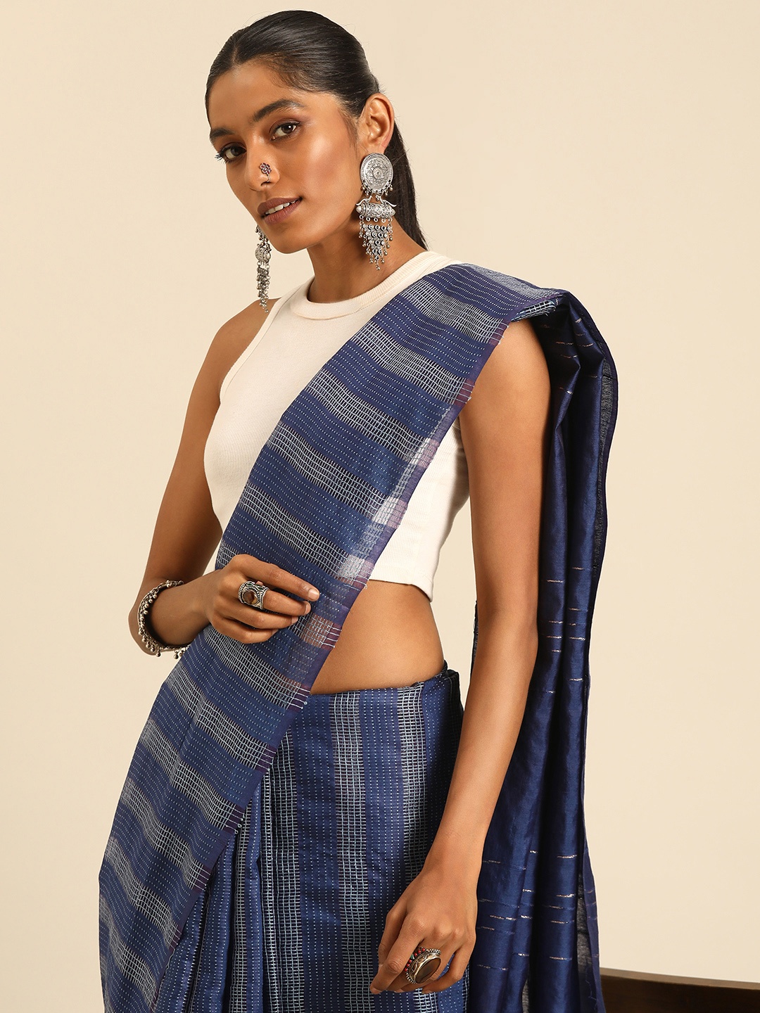 

Taavi Ethnic Motifs Woven Legacy Saree, Blue